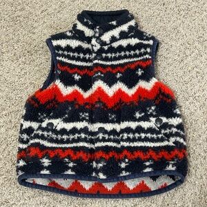 Polo Ralph Lauren Boys Nordic Printed Sherpa Fleece Vest Jacket Size 2T Snap